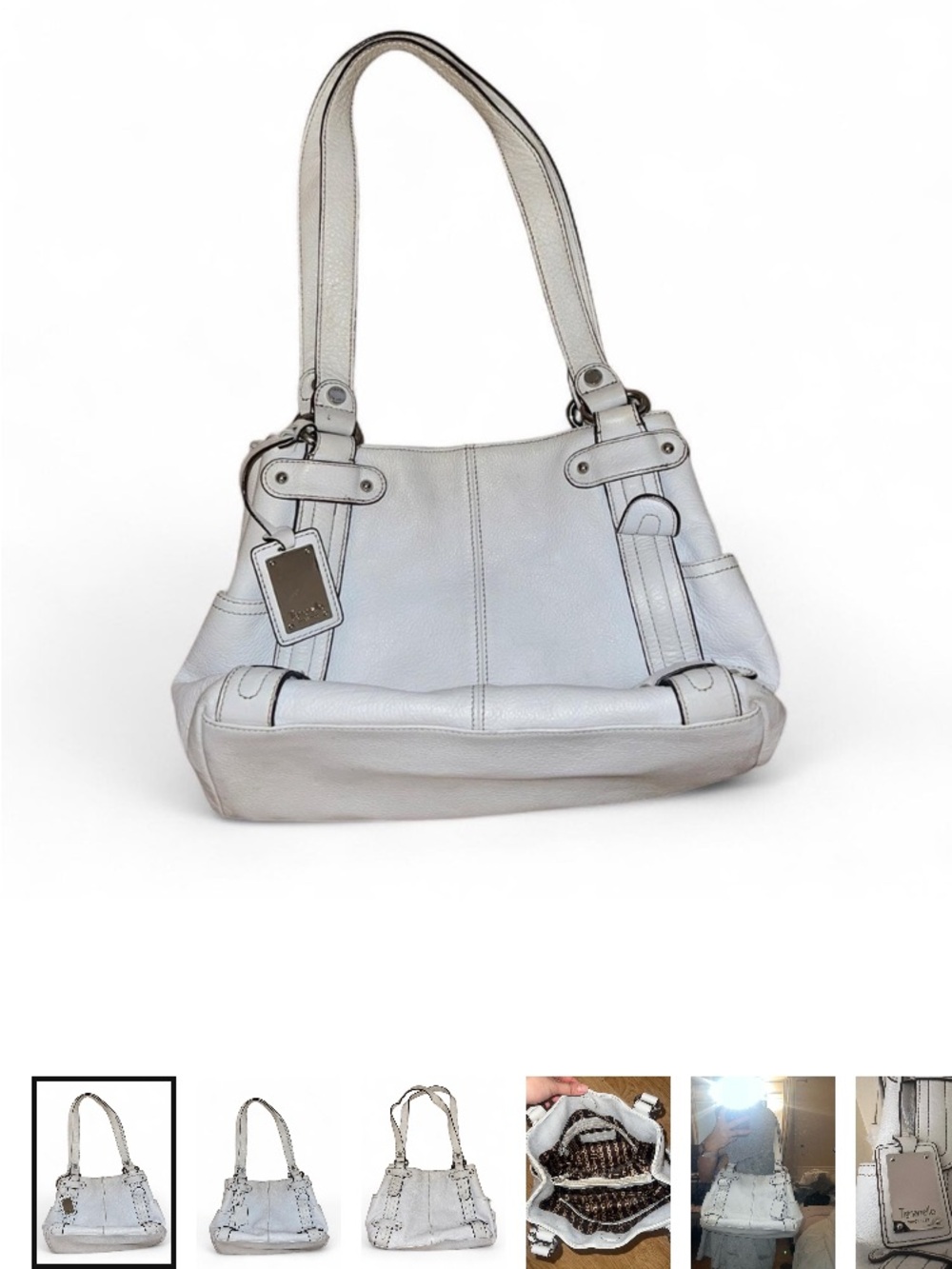 Tignanello white Leather Shoulder Bag